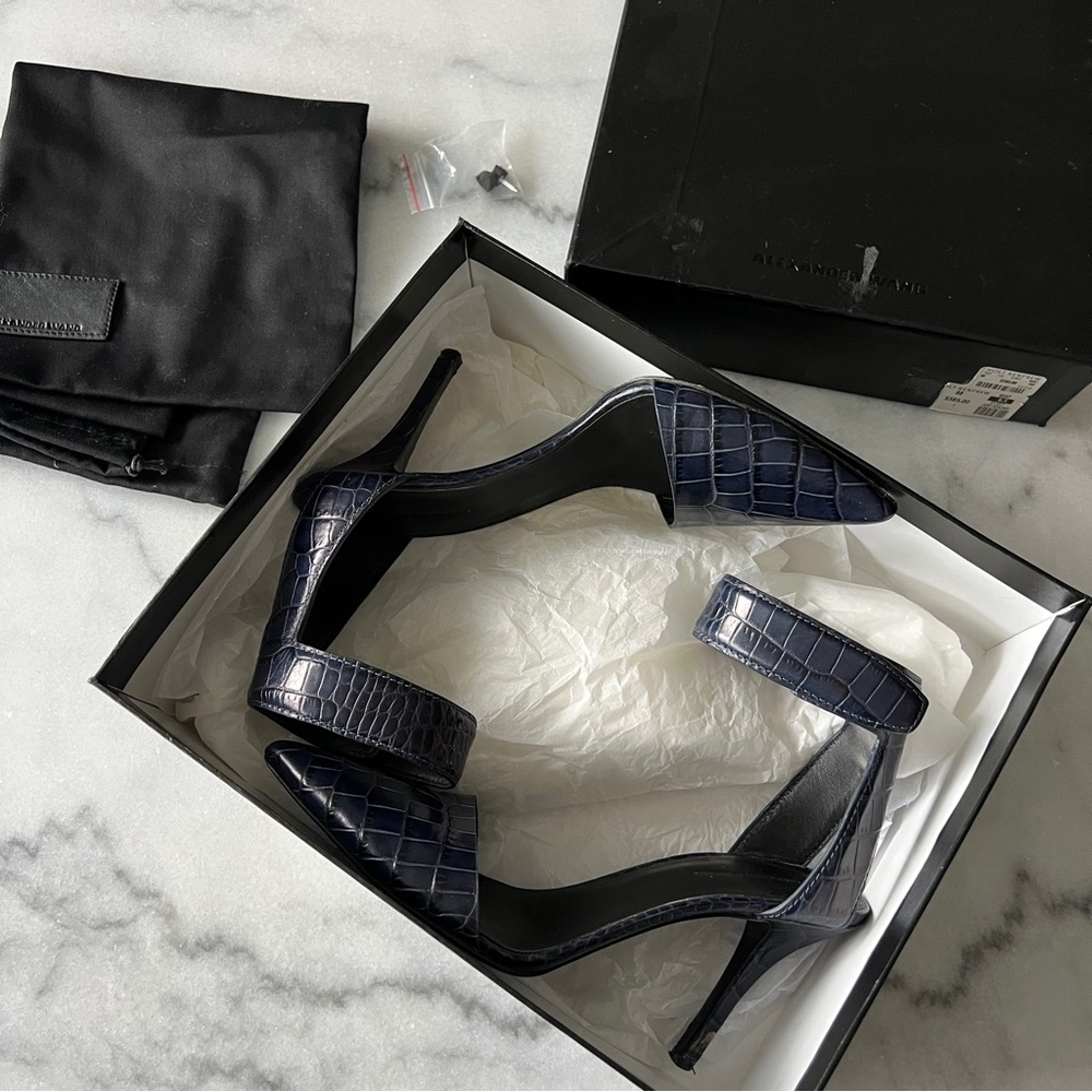 Alexander Wang - Navy Crocodile Heels - Size 39.5